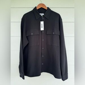 DKNY Men’s Black Button-Up Overshirt Jacket